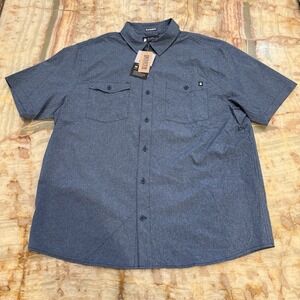 Duluth Trading AKHG Bush Pilot Shirt Mens XL Blue Short Sleeve Untucked NWT